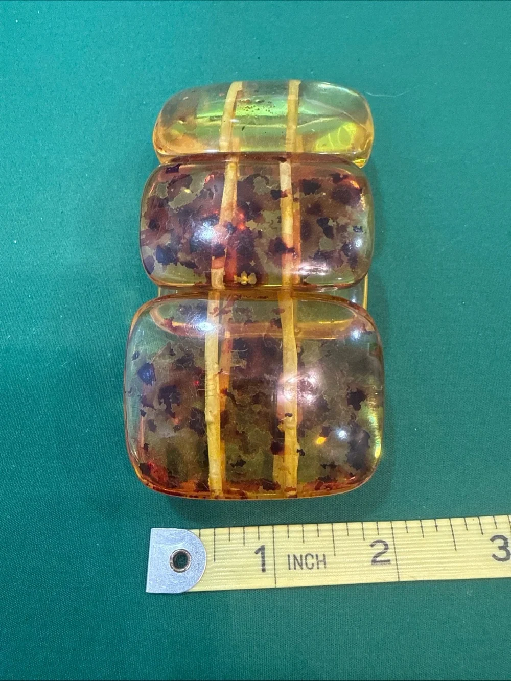 Elasticated Resin Statement Amber Toned Bracelet  65D
